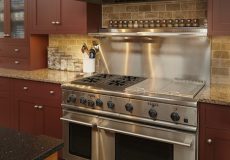 Stainless steel oven in newly renovated kitchen