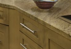 Light brown cabinets in renovated kitchen