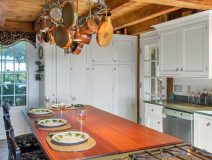Remodeled kitchen with hanging pots